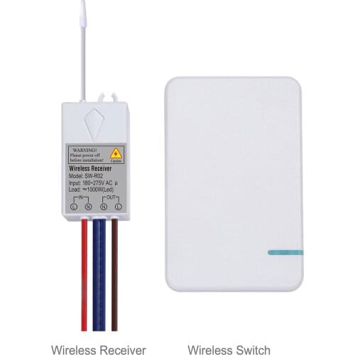 AC 180~275V Wireless Switch Transmitter Switch Receiver Controller No Wiring Remote Control Waterproof House Lighting Appliances