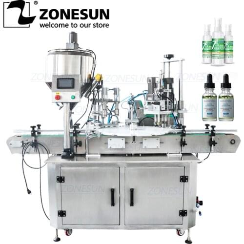 ZONESUN Custom Full Automatic Eye Drops Spray Bottle Small Vial Filling And Capping Machine for Cosmetic