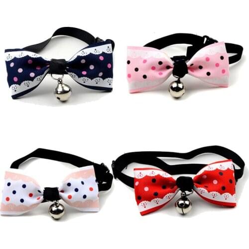 60pic tie size: 8.5cm *4CM, collar width 1CM Dog bow tie teddy cat bow tie good quality pet accessories mixed color random send