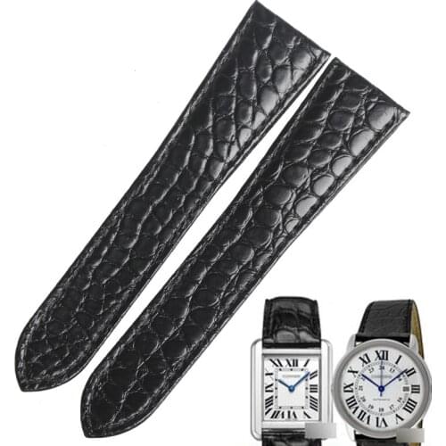 WENTULA rocodile Skin 18mm 20mm 22mm Watchband for Cartier Tank London Solo W1529856 W5200005 W5200024Strap