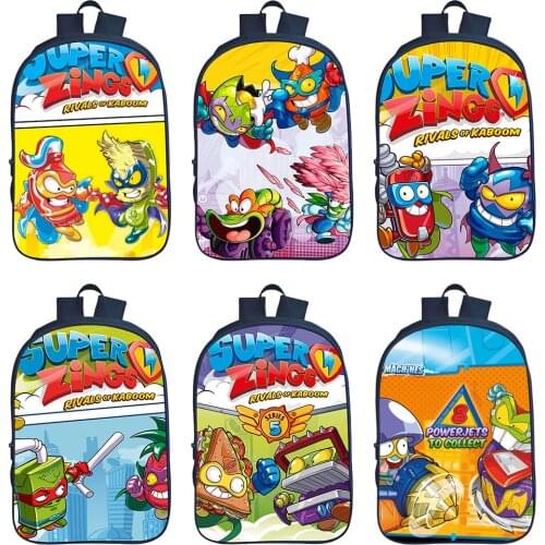 Game Super Zings Backpack Teens Backpack Fashion Large Capacity Super Things Rucksack Girls Bag Boys School Bag Student Bookbag