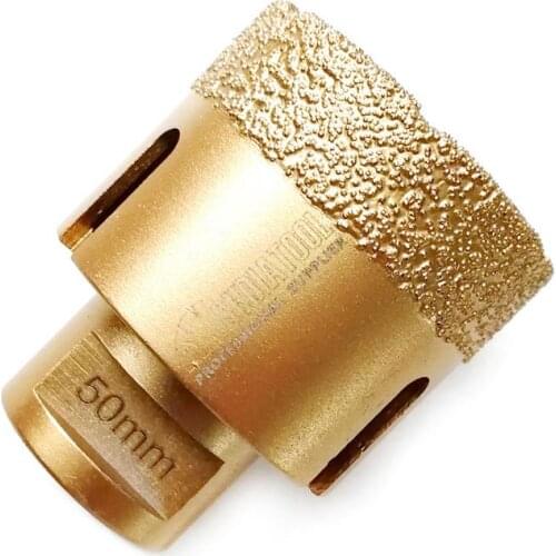 SHDIATOOL 1pc 50mm Vacuum brazed diamond drilling core bits porcelain tile diamond hole saw granite marble M14 Thread drill bits