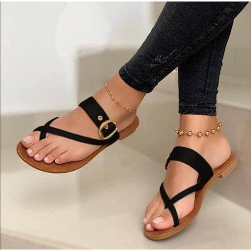 MCCKLE Women Sandals Summer Shoes Clip Toe Casual Buckle Ladies Slides Fashion Beach Shoes Female Flats Slippers New Flip Flops