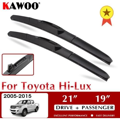 KAWOO Wiper Front Car Wiper Blades For Toyota Hi-Lux 2005-2015 Windshield Windscreen Front Window Accessories 21"+19" LHD RHD