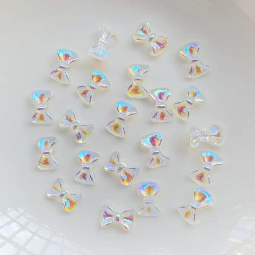 30PCS 6*9MM Bowknot rhinestone 3D jewelry design DIY nail art decorative crystal nail tools accessories art decorative materials