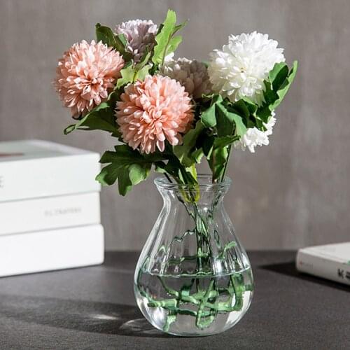 Color Glass Vase Hydroponics Container Transparent Flower Pot Restaurant Living Room Decoration