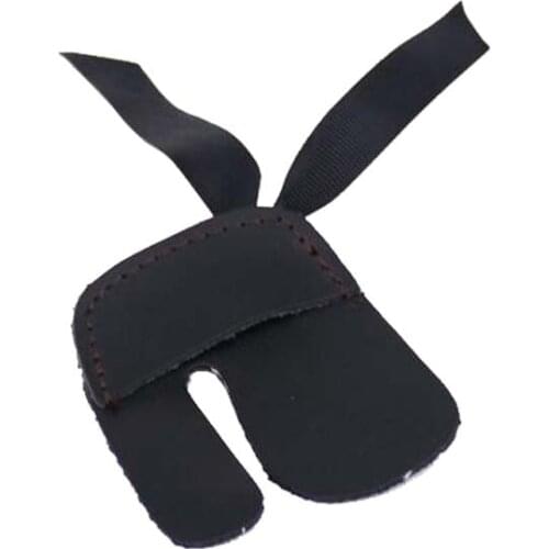 1pc Archery Leather Finger Guard Black Finger Glove Target Protection Glove Shooting