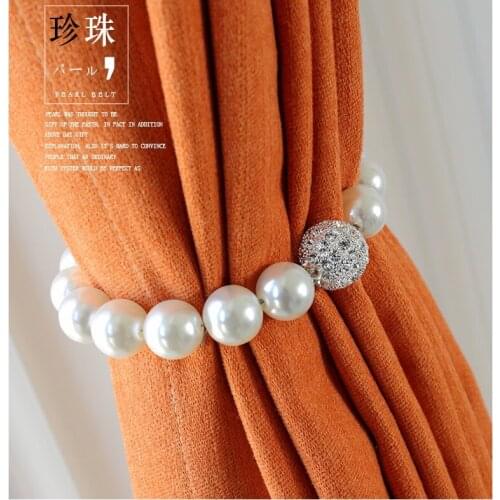 1Pc Simple modern curtain bandage ABS pearl bandage curtain buckle magnet hole free rope strap curtain accessories