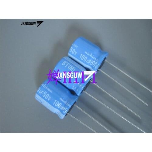 20PCS NICHICON BT 50V100UF 10X12.5MM 100UF 50V original audio Aluminum electrolytic capacitor 125 degrees 100uF/50V