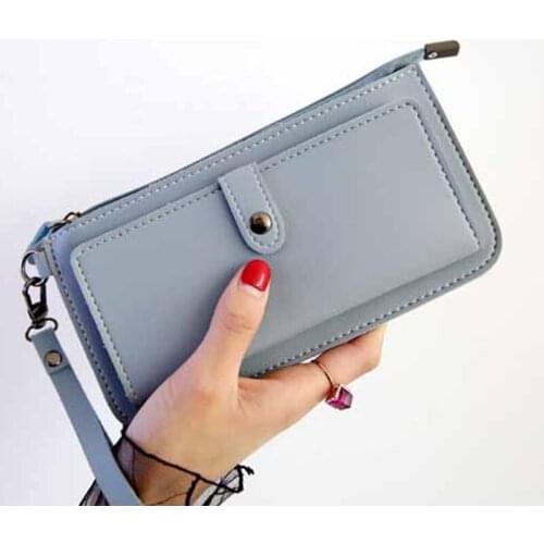 2021 Womens Fashion Wallets Purse Long Design Large Capacity Multi-Function Card Card Holder Buckle Zipper Purse Monedero Mujer