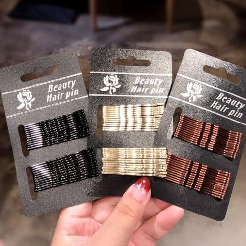 24PCS/Set New Fashion Women Elegant 5CM Black Gold Hairpins Girls Sweet Barrettes Female Hair Clips Headbands Hair Accessories