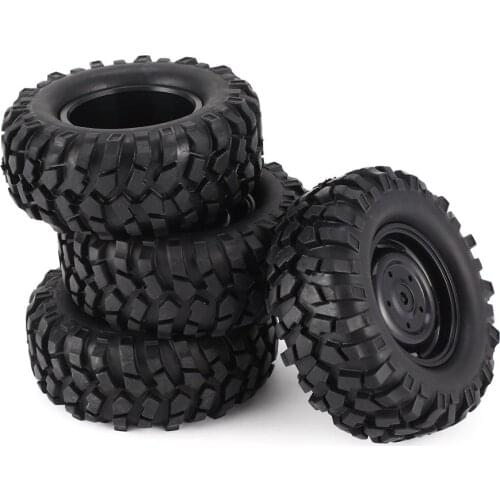4pcs 96mm 1.9in Rubber Tire Tyre with Beadlock Wheel Rim for AXIAL SCX10 90046 RC4WD D90 1/10 RC Off-road Crawler Car