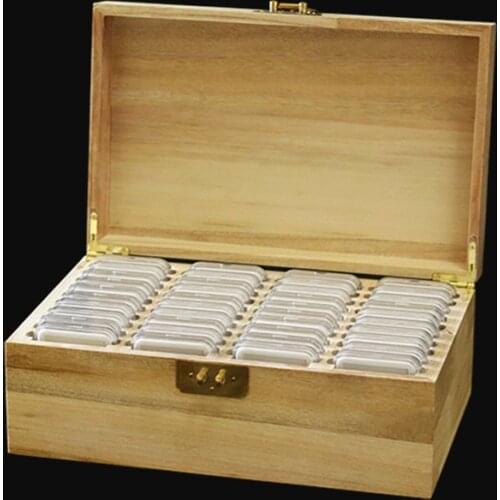 40 Camphor Wood Universal Grading Coin Identification Box Storage Collection Box Silver Dollar Ancient Coin Protection Box