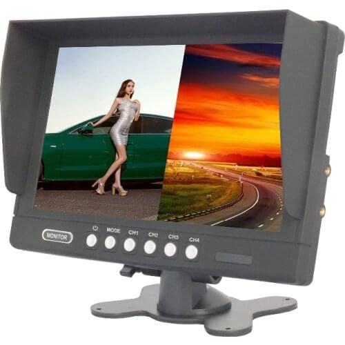 9" car monitor TFT heavy duty vehicle camera parking truck harvester -corn harvester12-24v 4ch video 2/3/4 split video display