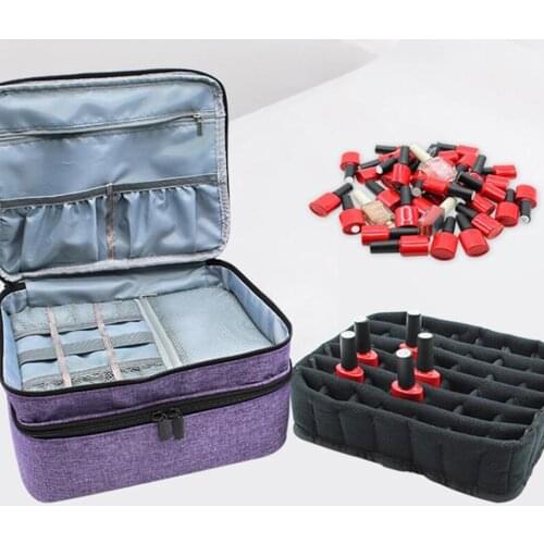 Nail Polish Holder Storage Case Box Organizer Carry Bag for 30 Bottle 5-15ml Essential Oil Case Travel Portable Carrying Holder