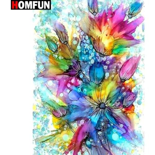 HOMFUN Full Square/Round Drill 5D DIY Diamond Painting " Colorful flowers " 3D Diamond Embroidery Cross Stitch Home Decor Gift