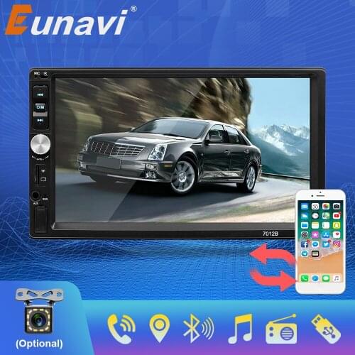 Eunavi 2 din 7 inch car stereo MP5 radio player Universal auto Stereo 2 din Video MP5 Player Autoradio GPS WIFI Bluetooth FM GPS