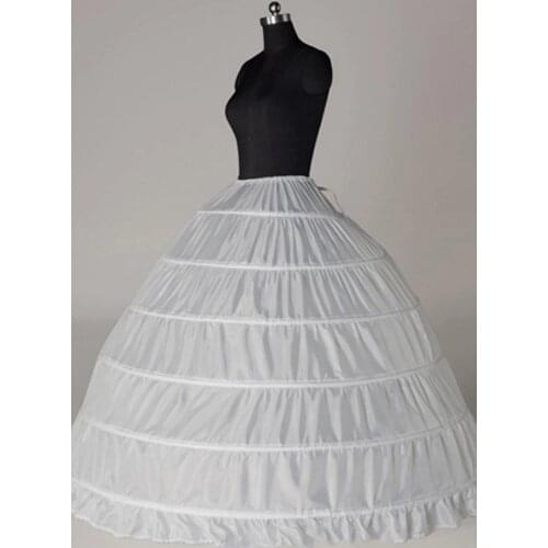 Ball Gown Petticoat 6 Hoops Petticoat Wedding Slip Crinoline Bridal Underskirt Layes Slip 6 Hoop Skirt Crinoline For Quinceanera