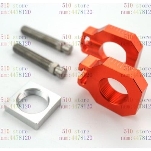 Free shipping Rear axle Slider blocks Spindle Chain Adjuster for KTM SX SXF XCF 450 125 250 380 Dirt Pit Bike Motorcycle Motocro