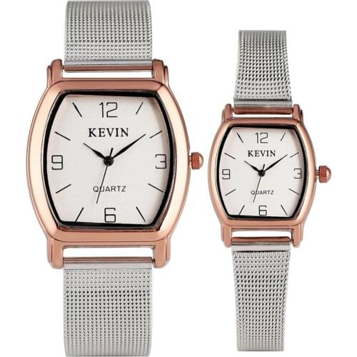 Stainless Steel Watch Couple Mens Casual Quartz Wristwatch Lady Elegant Timepiece Hot Fashion Lovers Gift Watches KEVIN Brand