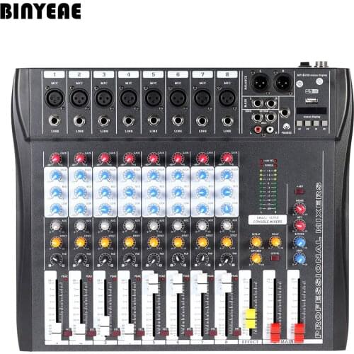 CT80S Professional Audio Mixer 8 Channels Mezcladora De DJ