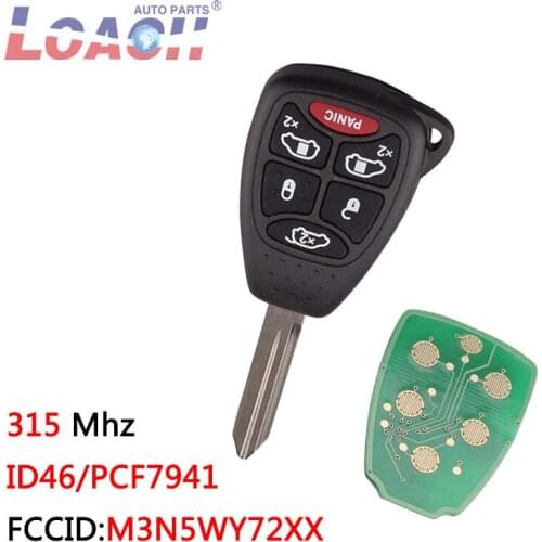 Remote Car key 5+1Buttons For Chrysler M3N5WY72XX 315Mhz For Dodge Grand Caravan Chrysler 300 Town & Country Car keys