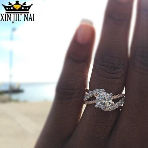 European Romance Round AAA Cut Cubic Zircon Engagement Rings For Women Ladies Rose Gold Sliver Color Wedding Ring Jewelry Gifts