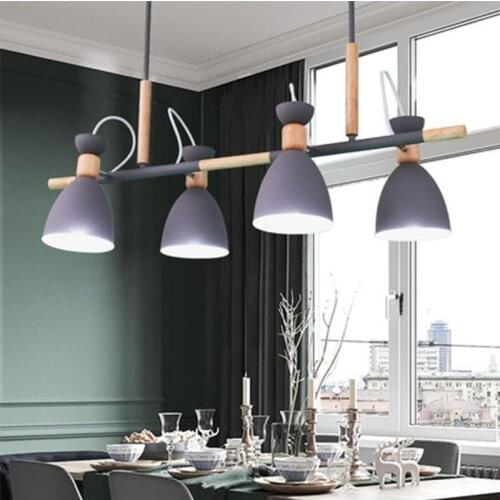 European-style simple log restaurant designer style straight 4-head bar counter color western restaurant cPendant LightsLX102709