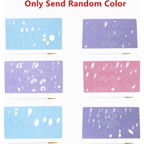 Cake Tool Acrylic Alphabet Letter Embossed Cutter Mold Cookie Cutter Stamp with Brush Fondant Cake Decorating Tools