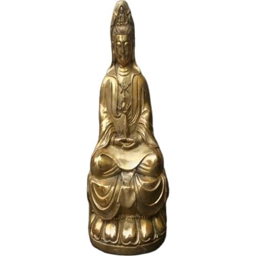 China old Bronze statue guanyin worship copper statue ware of Fengshui