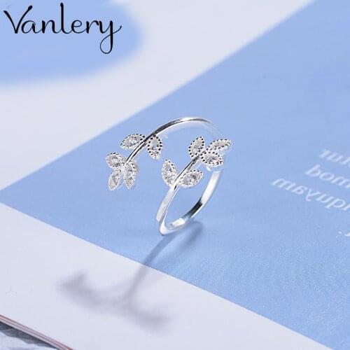 Creative Style Boho Crystal Leaf Rings For Women Men Adjustable Ring Fashion Charm Jewelry Wholesale 2021