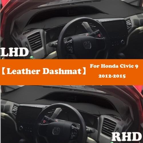 Leather Dashmat Accessories Car-Styling Dashboard Covers Pad Dash Mat Sunshade For Honda Civic 9th 2012 2013 2014 2015