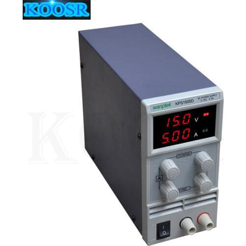 KPS1505D 15V 5A Variable DC Power Supply Adjustable Switching Regulated Resouce Digital with Alligator Leads lab Equipment