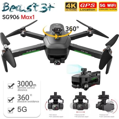 ZLL SG906 Max1 Camera Drone 4K Profesional 5G Wifi 3KM Distance 3-Axis Gimbal Brushless Quadcopter FPV GPS Dron VS F11s 4K Pro