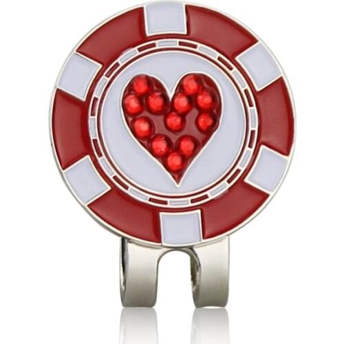 Bling Heart Shaped Golf Ball Mark w Magnetic Golf Hat Clip Golf Marker Mark Ball Position Drop Ship