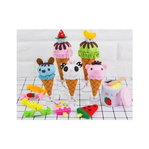 Ice cream candy ice cream sweet tube Fabric Felt kit Non-woven cloth Craft DIY Sew Felt Handwork Material DIY needlework supplie
