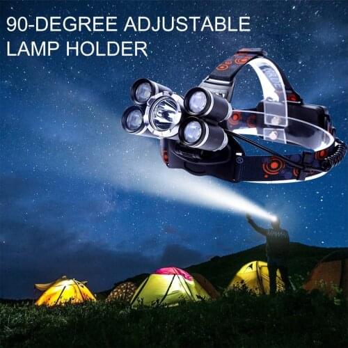 Outdoor product V5 Fishing Light High-power Aluminum Alloy Night Running Fishing Lights + 2 Batteries + USB Charging Cable