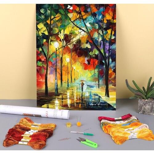 Trip To Eternity Printed Fabric 11CT Cross-Stitch DIY Embroidery Kit DMC Threads Painting Handiwork Knitting Different