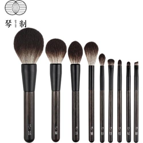 QINZHI Professional Handmade Make Up Brush Set Face Powder Eye Shadow Brush Soft Fast Dry Corn Fiber Makeup Brushes Kit