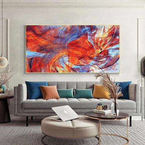 Wall Art Red Blue Colorful Abstract Cloud Wall Picture Canvas Print Oil Painting For Living Room Bedroom Poster Home Decor