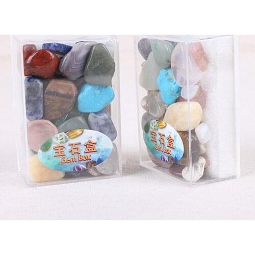 Wholesale 3boxes/Lot Natural Crystal Mixed Polishing Gift Box Stone Specimen Acrylic Ore Geology Students Early Education