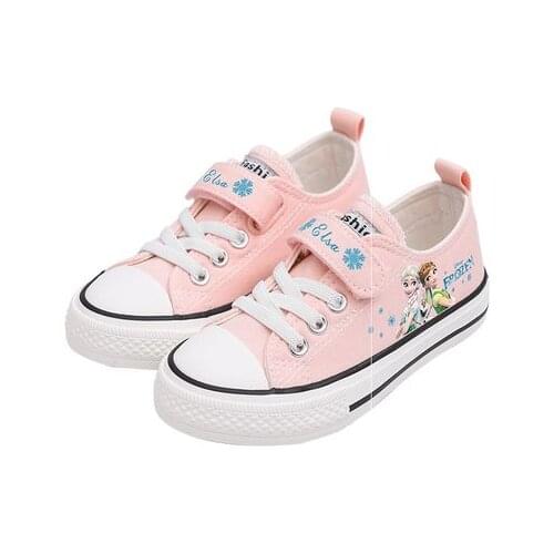 Disney Cartoon kids princess frozen elsa anna canvas shoes girls boys Minnie soft casual shoes Europe size 24-36