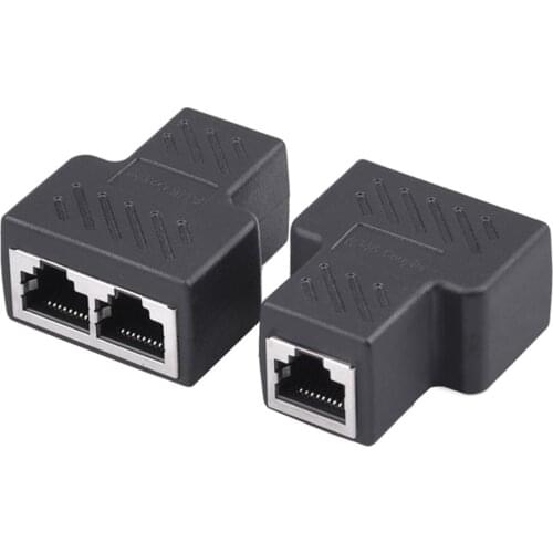 1 To 2 Ways Network LAN Cable Ethernet Female Cat6 RJ45 Splitter Connector Adapter UTP Cat7 5e Conector Switch Adapters Coupler