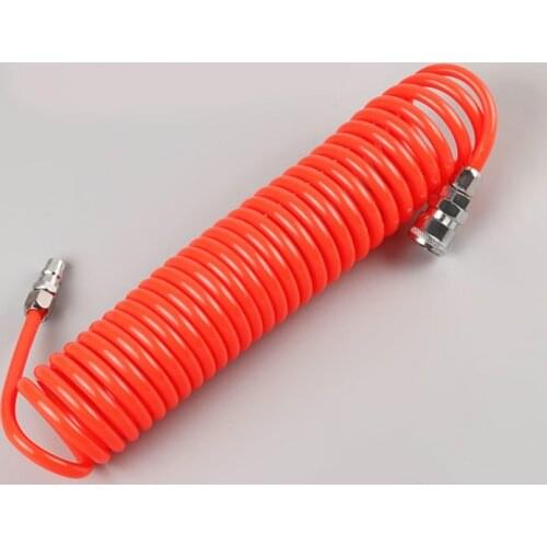 PU spring air pipe air compressor gas line pneumatic high pressure telescopic hose spiral air pipe steam pipe with joint