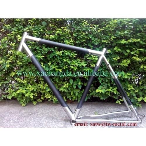 Titanium & carbon fiber mtb bike frame titanium montain bicycle frame Titanium weldless bike frame