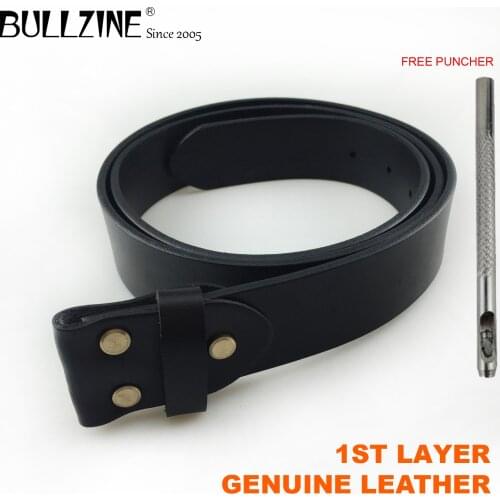 Bullzine high quality first layer cowhide leather belt real leather belt for men black & brown color 3.8cm width drop shipping