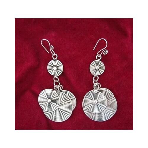 Ethnic minority wind retro handmade Miao Yiyu piece earrings