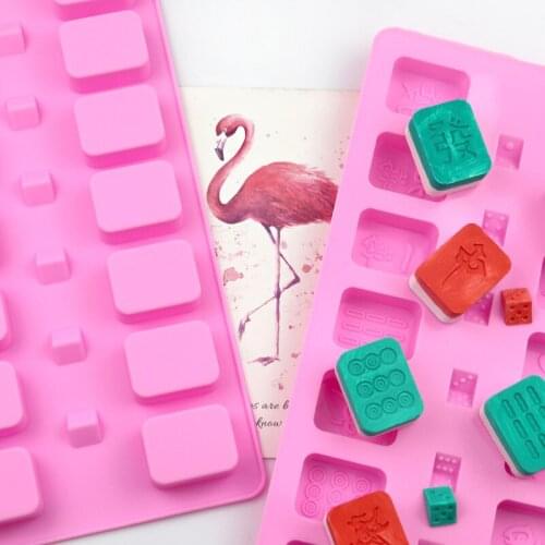 Mahjong Silicone Chocolate Mold for Fondant Candy Resin Clay Jelly Pudding Cake Handmade Soap Ice Tray Pastry Decorating Tools