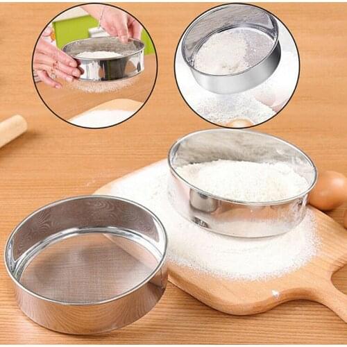 Kitchen Fine Mesh Flour Sifter Professional Round Stainless Steel Flour Sieve Strainer Sifters Best for Kitchen Baking Tea