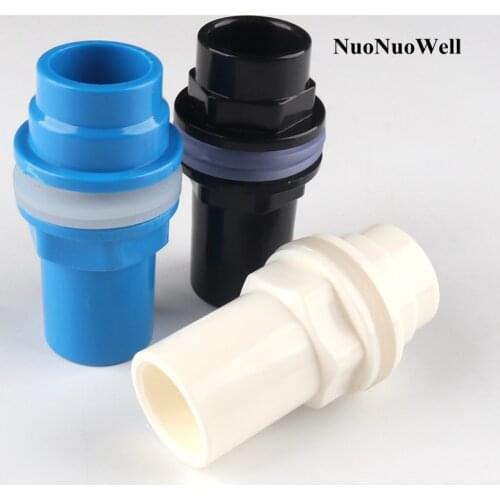 1pc 20mm PVC Pipe Connectors Aquarium Fish Tank Inlet Outlet Joints Aquatic Pet Water Tank Supply Drainpipe Socket UPVC Joint